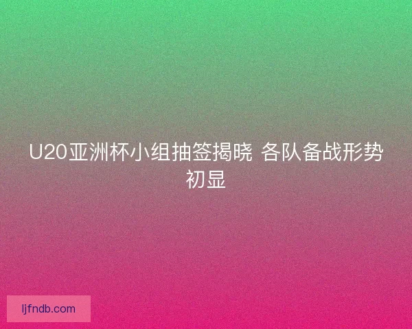 U20亚洲杯小组抽签揭晓 各队备战形势初显