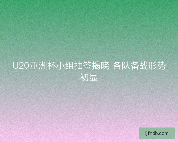 U20亚洲杯小组抽签揭晓 各队备战形势初显
